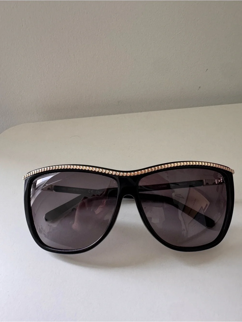 Chloé Black Sunglasses with Gold Trim